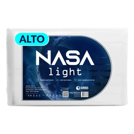 Travesseiro Sonos Nasa Light Alto 14cm De Altura