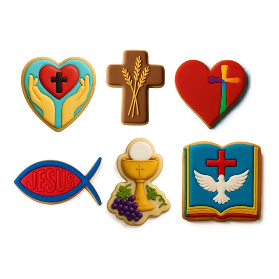 Set 6 Cortador Galletas Primera Comunion Caliz Ostia Biblia