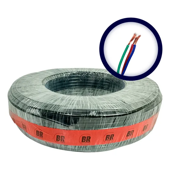 Cabo Pp Comando 3x2,5 Mm Preto 100 Metros Cobre Br Fios