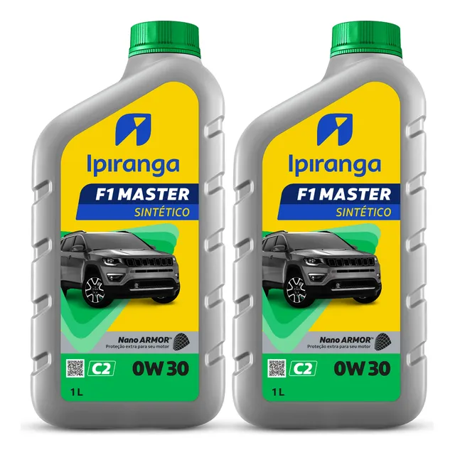 Kit 2 Óleo Ipiranga F1 Master C2 0w30 Sintético Nano Armor