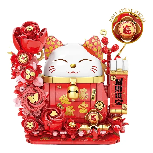 Brinquedo Educativo Lucky Cat Blocks Festival Model With Lig