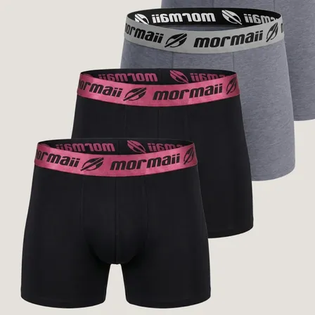 Kit 4 Cuecas Boxer Mormaii Masculino Liso Algodão 0901 Liso Gra