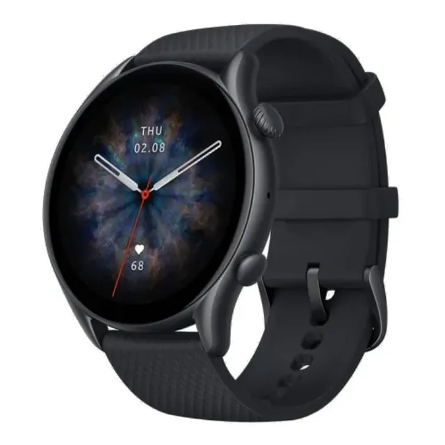 Smartwatch Amazfit Fashion GTR 3 display de 1.39" con correa de silicona - color thunder black