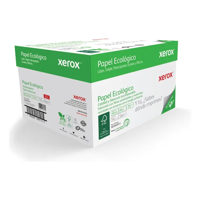Hojas T/oficio Xerox Ecológico Caja Con 10 Paquetes
