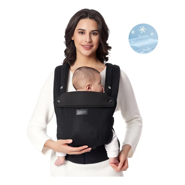Momcozy Portabebé Enfriamiento Cangurera Bebé Transpirable Malla De Aire Negro