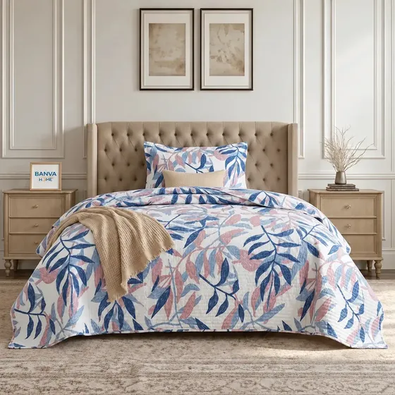 Cubrecamas 1.5 Plazas Denim Cobertor Quilt Bruselas 1 Funda Almohada Suave Acolchado Liviano Verano Invierno Textil Verano Invierno