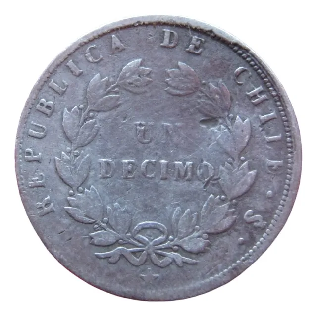 Chile 1 Décimo 1857 Plata