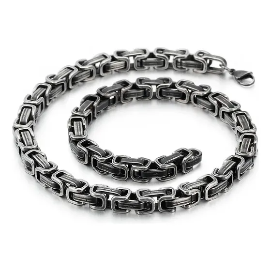 Pulsera De Cadena De Eslabones De Acero Inoxidable Antiguo