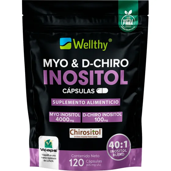 Myo Inositol & Dchiro Inositol 120 Cápsulas 40:1 Lwellthy Sabor Sin Sabor