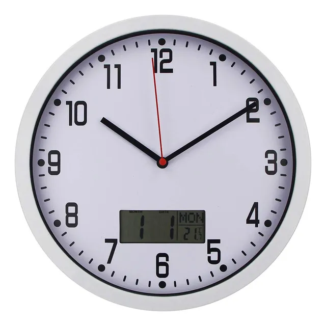 Reloj Pared Silencioso Tictac 10  Pantalla Lcd Que Muestra