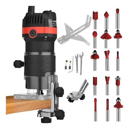 Tupia Manual Laminadora + Jogo Fresas 15pçs Corte Madeira