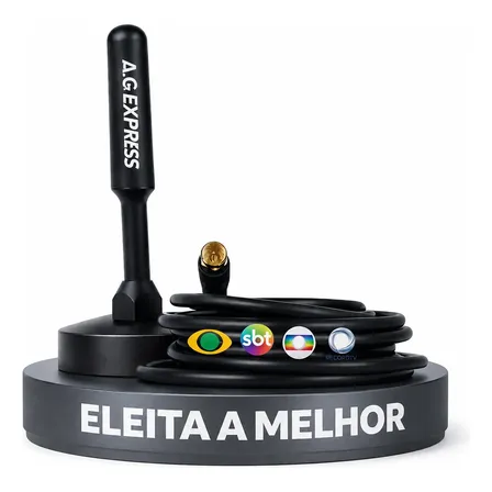 Antena Interna Para Tv Digital Pra Tv Smart Receptor Digital Preto