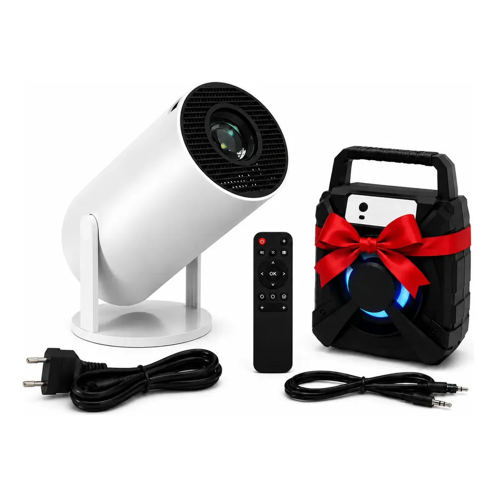 Proyector Portátil 4k Bluetooth Led+control+cable+parlante