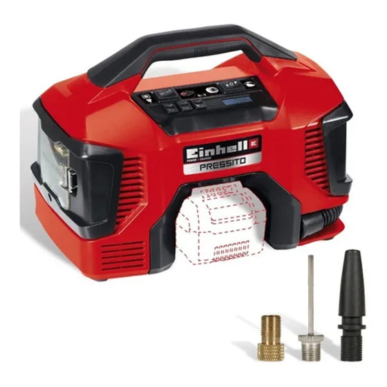 Minicompresor Portatl 18v Y 220 Volts Einhell Pressito Solo Color Rojo/negro