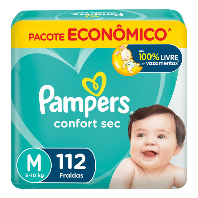 Fralda Pampers Confort Sec M 112 Unidades Fralda Pampers Confort Sec M 112 Unidades