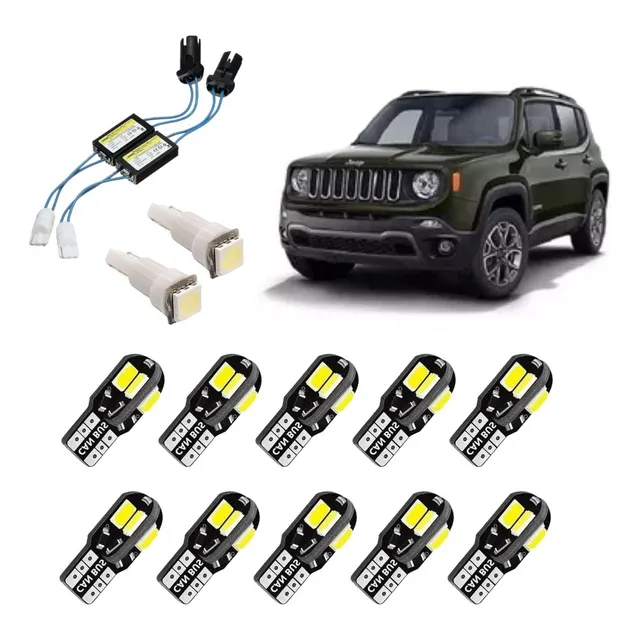 Kit Led Jeep Renegade 5000k Internas Placa Sem Erros Painel