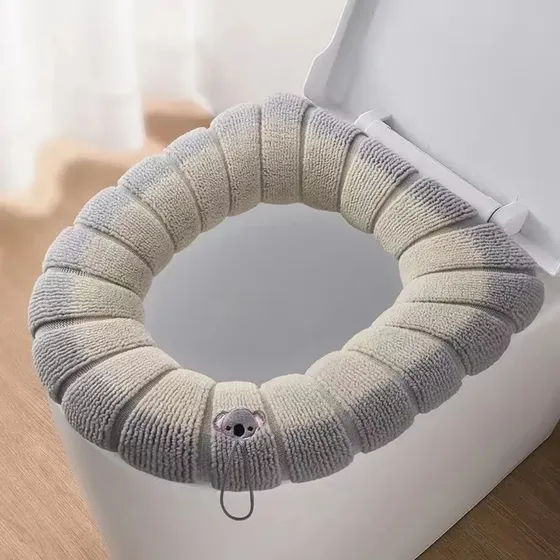 Capa De Assento De Vaso Sanitário Almofada Sanitária Lavável Cor Cinza