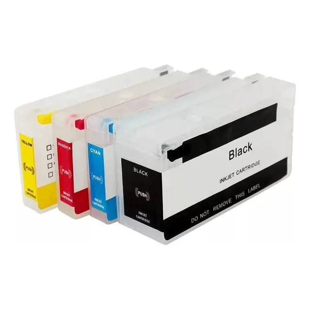 Juego De 4 Cartuchos Rellenables 954 Con Chip Reset + Tinta