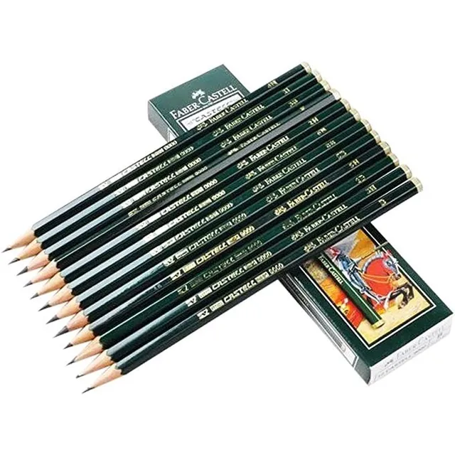 Lapices De Grafito Faber-castell 9000 12 Unidades 