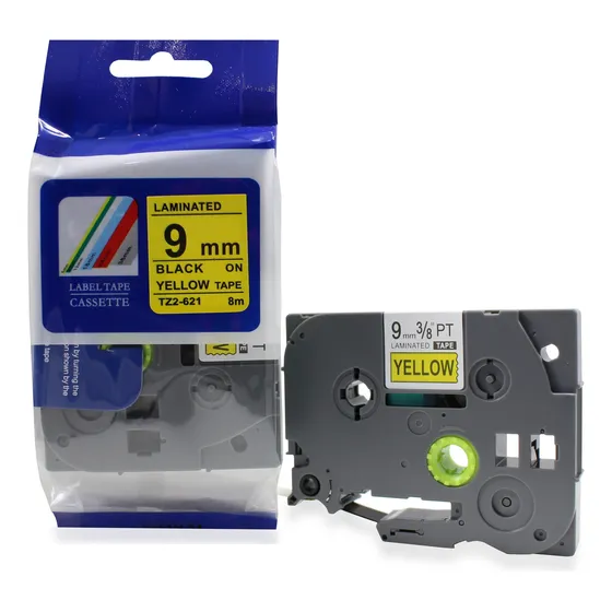 Fita Compatível Rotulador Brother Pt-p300bt P-touch Cube Pt-e110 Amarela 9mm
