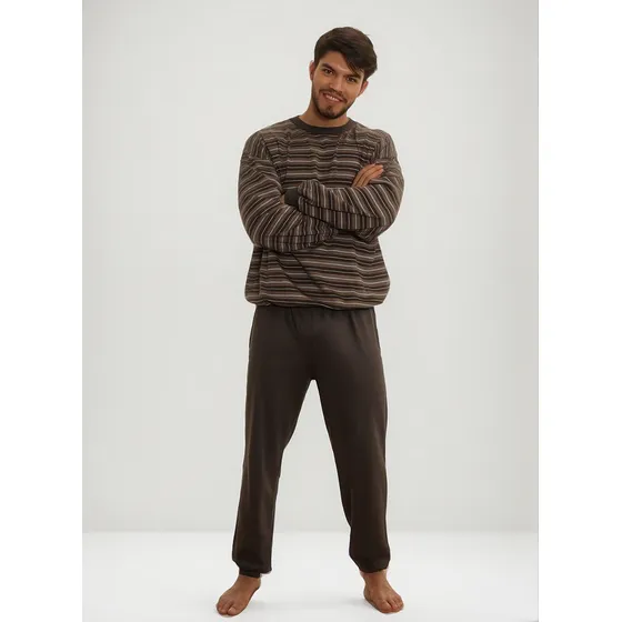 Pijama Hombre Talle Especial Invierno Interlock Puro Algodon