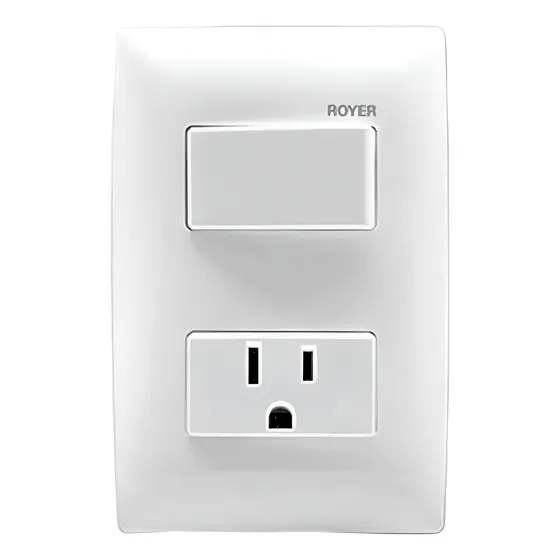 Placa Royer 100 Blanca 2 Modulos Modelo 100-6202w S