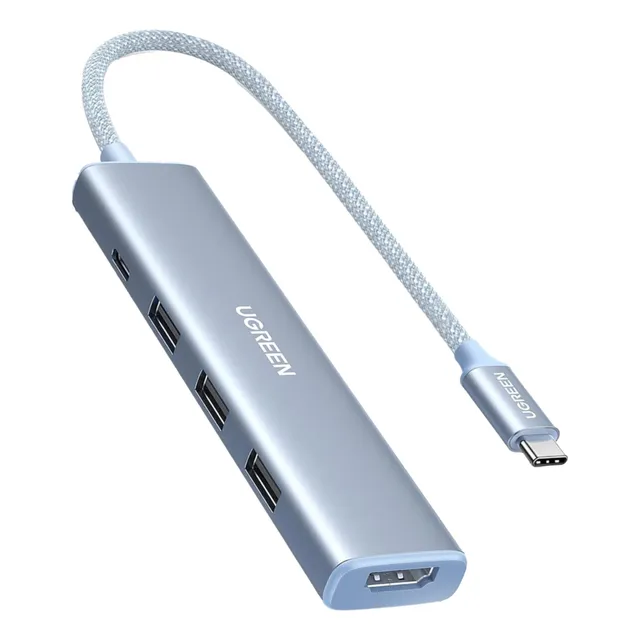 Hub Ugreen 5en1 Usb-a Multipuerto 5gbps Pd-100w Pc Mac Azul
