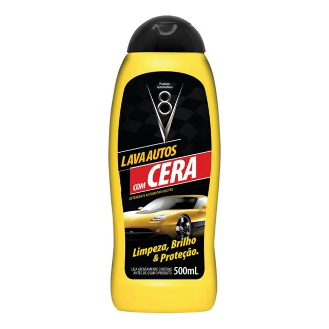 Detergente automotriz para lavado de autos V8 con cera neutra, 500 ml