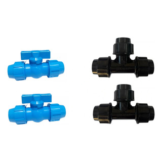 Kit Conexões Pead 20mm Copasa/ Sabesp 2 Registros 2 Tes Kit Conexões Pead 20mm Copasa/ Sabesp 2 Registros 2 Tes