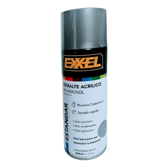 Pintura En Spray Plateada Exxel 450ml Ideal Para Rines