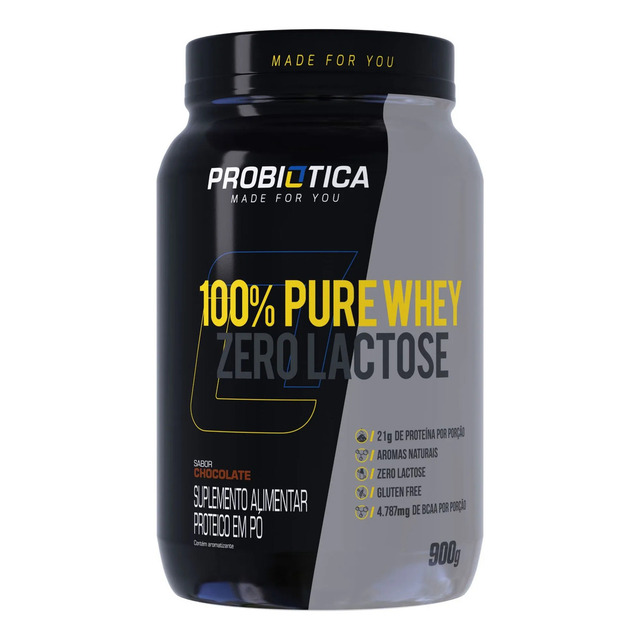100% Pure Whey Zero Lactose 900 G - Probiótica Sabor Chocolate 100% Pure Whey Zero Lactose 900 G - Probiótica Sabor Chocolate