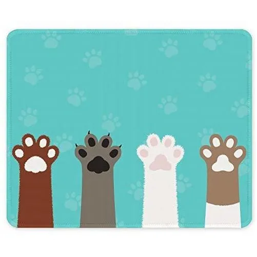 Mousepad Auhoahsil Cute Cat Paws Antideslizante -celeste