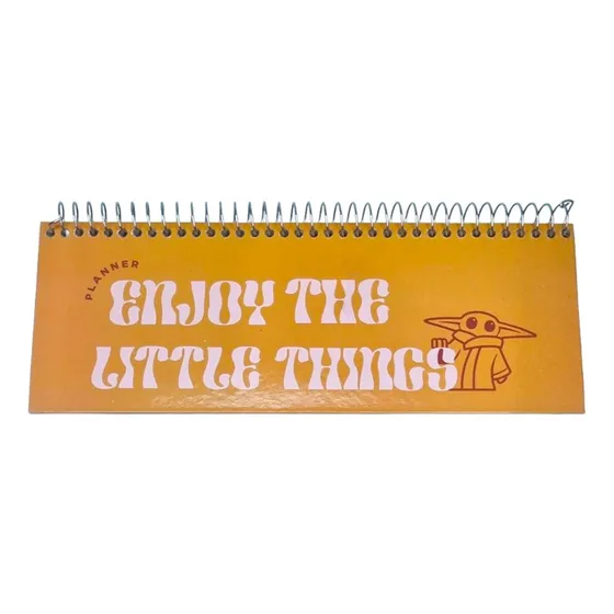 Planner De Mesa Disney Stitch Princesas Star Wars Avengers Capa Marrom-claro Grogu Star Wars