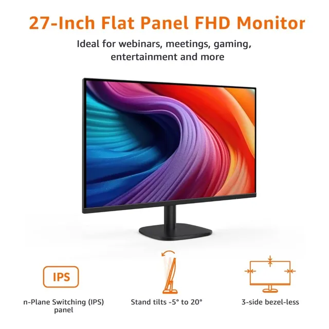 Monitor De 27 Pulgadas, Fhd 1080p, Máximo 100h