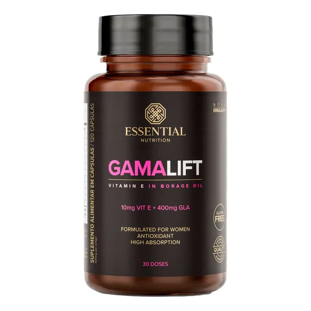 Gamalift Essential Nutrition Óleo De Borragem Vitamina E Sabor 120 Softgels