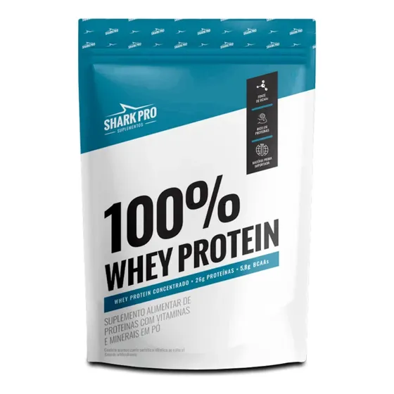 100% Whey Protein Conc Refil 900g Grow Soldiers - Shark Pro Sabor Leitinho