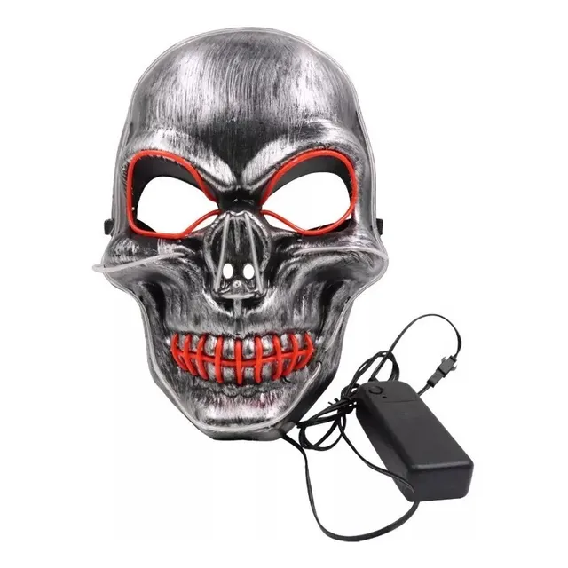 Máscara Oscura Luces Para Disfraz Halloween Luz Led A Pila