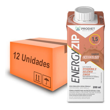 Energyzip Chocolate 200ml - Prodiet Kit Com 12 Energyzip Chocolate 200ml - Prodiet Kit Com 12
