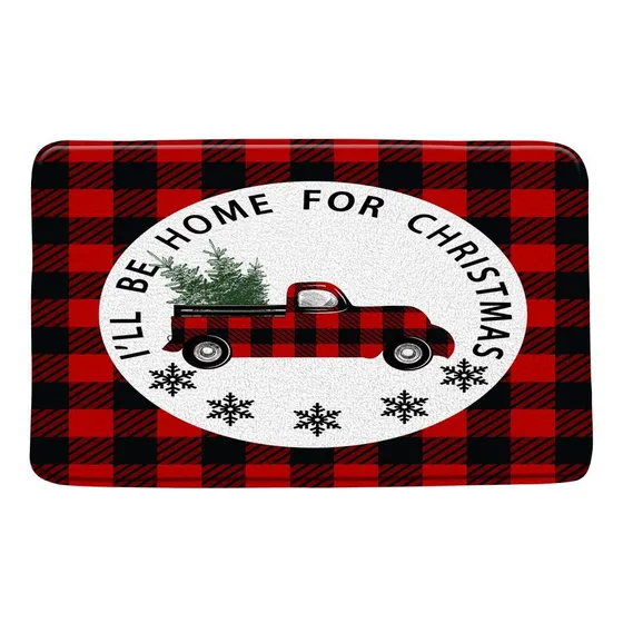 Alfombra Rustica Para Baño Diseño Bufo Color Negro Rojo Copo