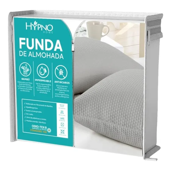 Funda De Almohadas Impermeable 50x90cm De Bambu X2 Unids Gr.