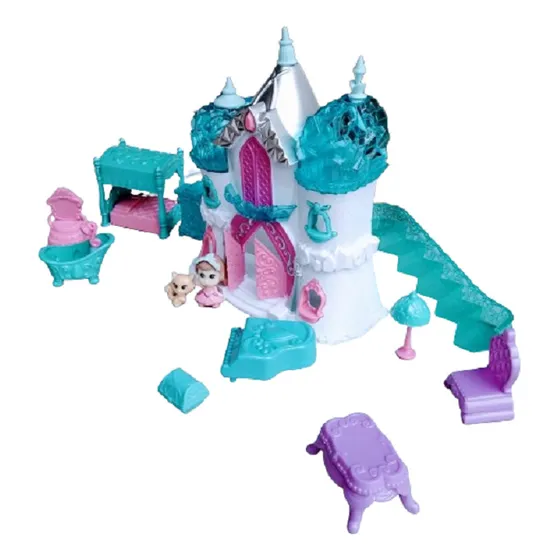 Castillo De Invierno Accesorios Para Niña Con Luces Y Sonido
