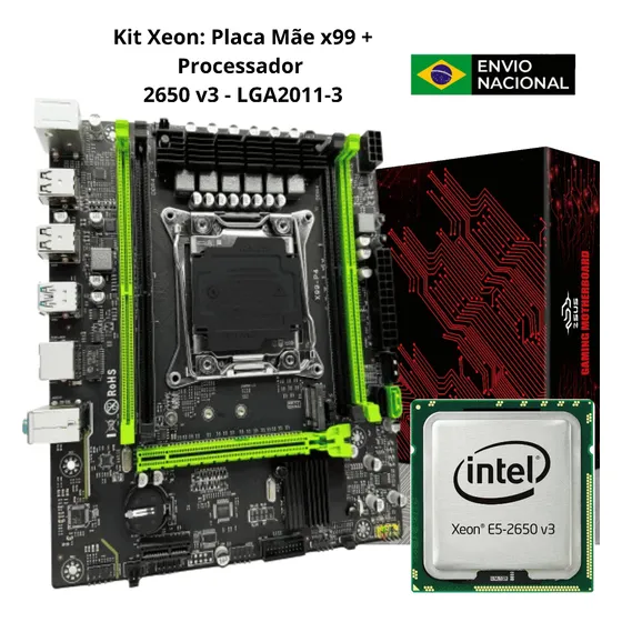 Kit Xeon Placa Mãe X99 + Processador Xeon E5 2650v3