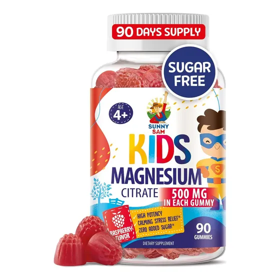 Gomitas De Magnesio Sin Azúcar Para Niños Y Adolescentes Frambuesa