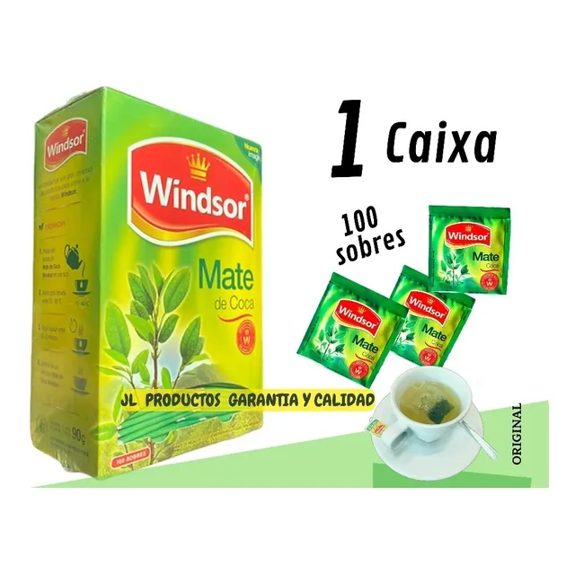 Chá Mate Windsor Sabor Coca 1 Caixa Original 100 Sobres