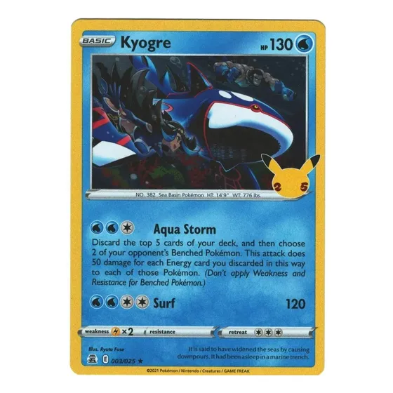 Cartas Pokemon Kyogre Holo Celebrations