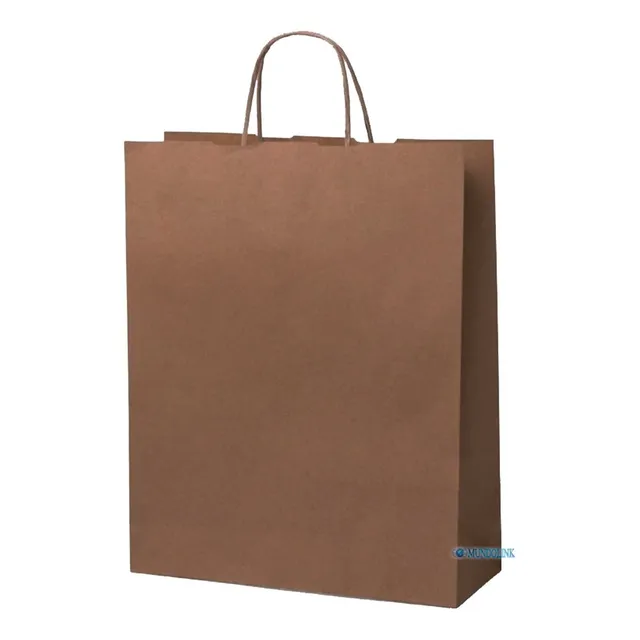 12 Bolsas Papel Kraft 120 Gr 24x19x8 Cm Biodegradable Ecolog