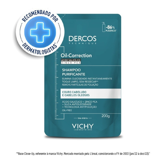 Refil Shampoo Dercos Oil-correction 200g Vichy Refil Shampoo Dercos Oil-correction 200g Vichy