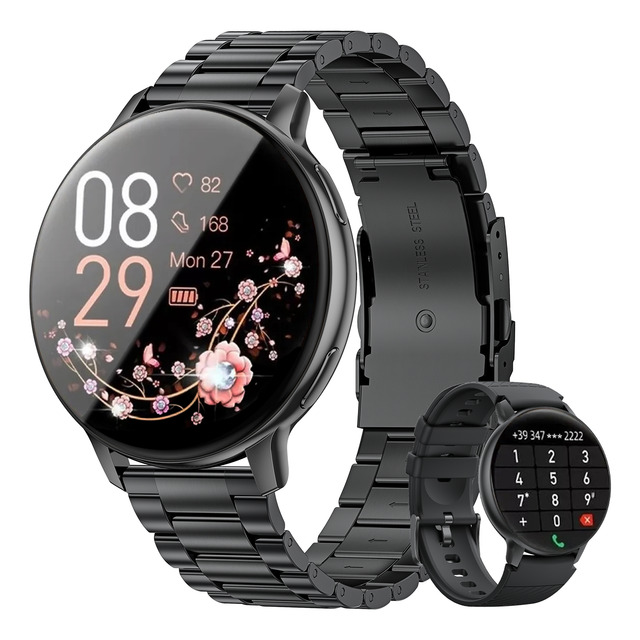 Smartwatch Relógio Inteligente Resistente À Água Bluetooth Preto Aço Inoxidável Smartwatch Relógio Inteligente Resistente À Água Bluetooth Preto Aço Inoxidável