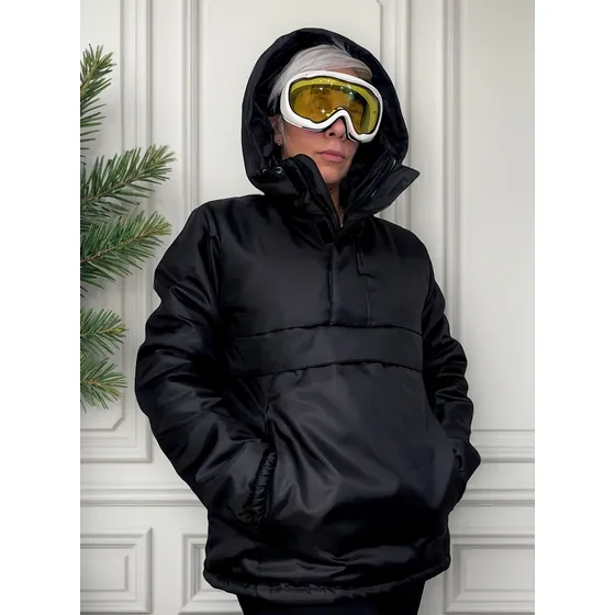 Campera Ski Snowboard  Nieve Anorak Negra - Jeans710