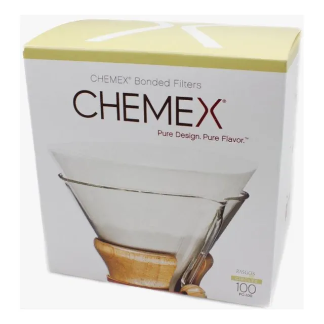 Filtro Papel Blanco Cafetera Chemex Redondo 6-10 Tazas X100u